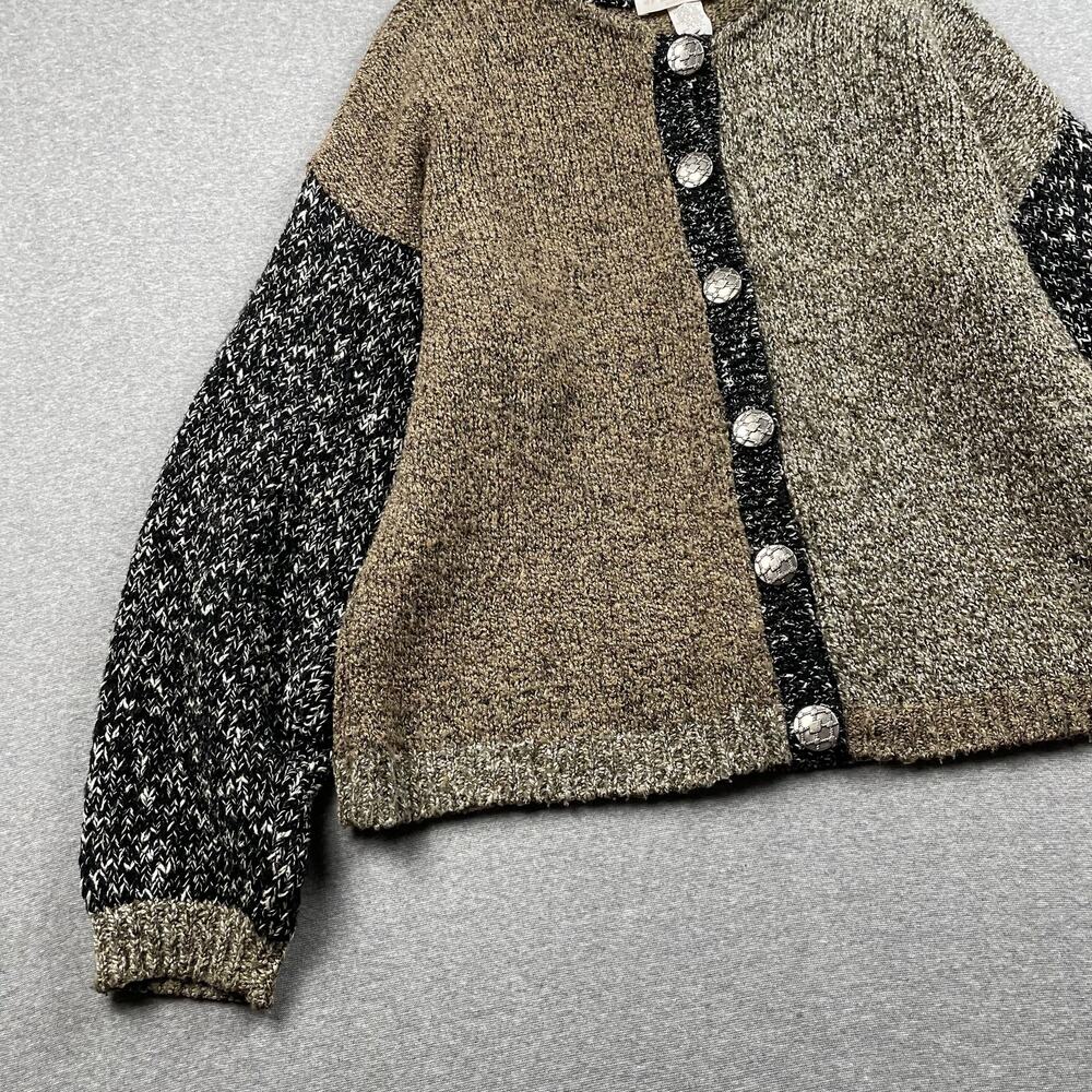 Vintage JP Berringer Cardigan Sweater Womens L Colorblock Button-Front Grandpa - Picture 12 of 16